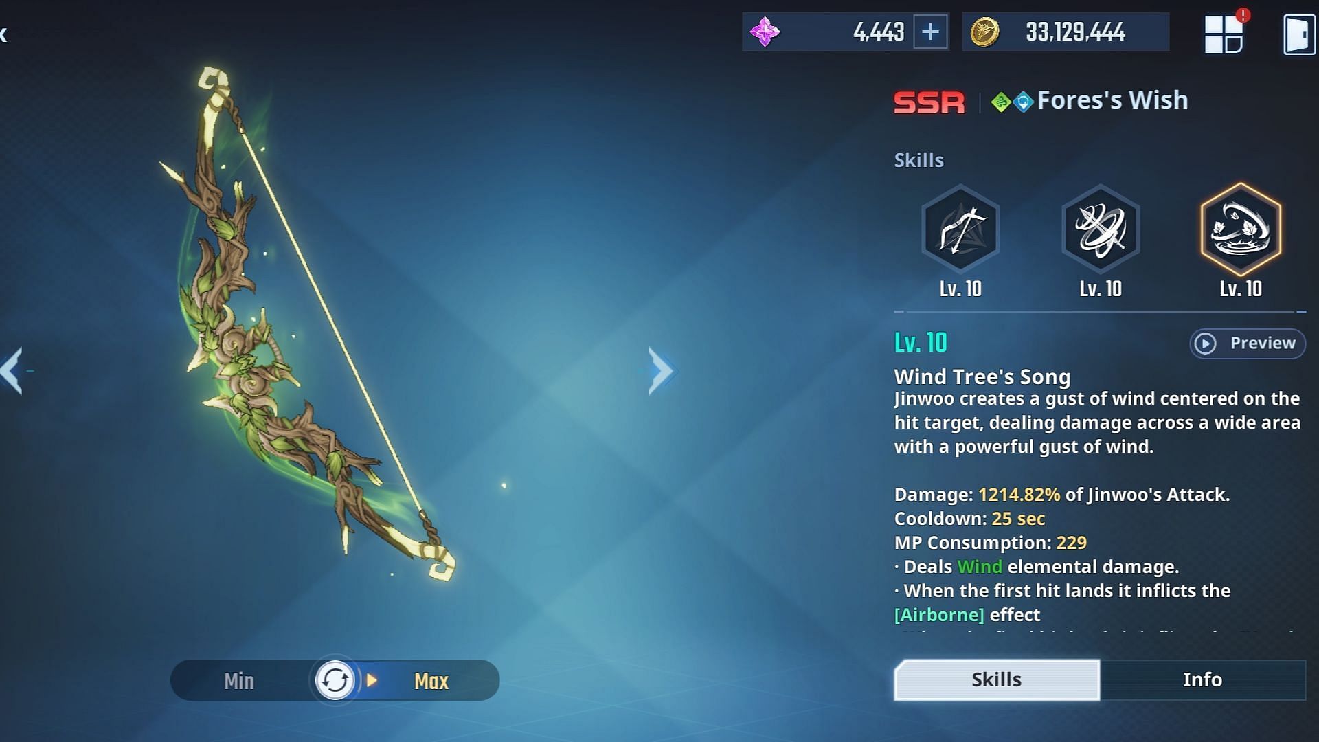 Skills of the Fores's Wish weapon (Image via Netmarble)